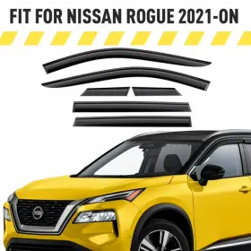 Aerobuys 810102666352 Aeroguys Tape-on Window Deflectors Nissan Rogue 2021-2024 6pcs