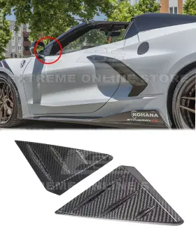 B-vent-444-bkcf Aftermarket Products Carbon Fiber Anti-wind Buffeting Vent Cover Deflector Fits 20-up Corvette C8 New