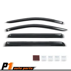 Allgoodauto Allgood0519007 Fit 2019-25 Chevy Silverado Sierra Crew Cab Out-channel Rain Guards Window Visor