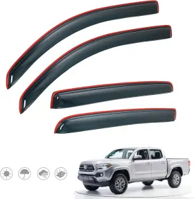 Ozi021 Am 4pcs Smoke Window Sun Rain Visors With Clips For 2016-2023 Toyota Tacoma