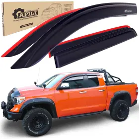 T1-1-2 Apilt Outside-mount Rain Guards Window Visors For 2007-2021 Toyota Tundra Double Ca