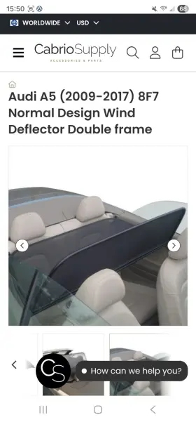 Ysp062 Audi Oem Wind Deflector For A5 S5 With Quick Fastener Typ 8f Year 2009 - 2016
