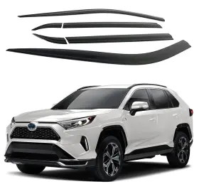 C029 Auto Clover Rain Guards Window Visors 6 Pcs Set For Toyota Rav4 2019-2025 Smoked Autoclover