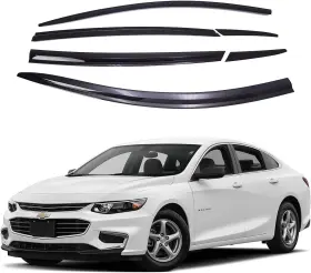 D744  Auto Clover Out Channel Tape On Rain Guards Window Visors 6pc Set For 16-24 Chevy Malibu