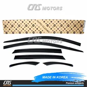 Auto Clover D775 6x Smoked Window Sun Vent Visor Rain Guards For 2018-2023 Hyundai Kona