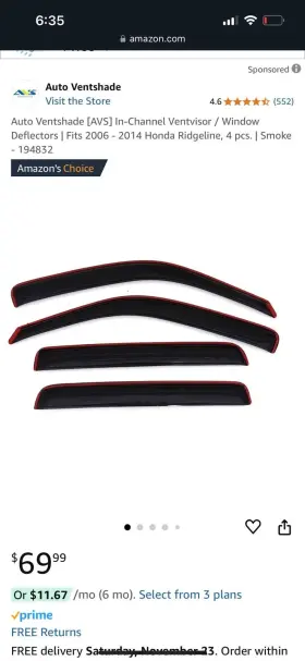 194832 Auto Ventshade Avs Ventvisor Side Window De Ector - Smoke 4 Pieces