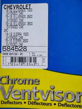 684528 Auto Ventshade Avs Chrome Vent Visors Gm Ext Cab