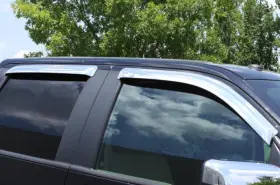 684804 Auto Ventshade Avs Chrome Rain Guards Vent Visors 19-2025 Silverado And Gmc Sierra Double Cab Ext