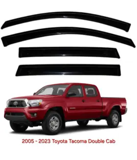 Dv2060dsm Auto Ventshade Avs Door Vent Visors Rain Guard For 2005-2023 Toyota Tacoma 4dr Double Cab 4pc Smoke