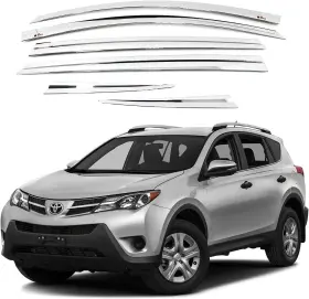 D690 Autoclover Tape-on Rain Guards Window Visors 6 Pcs Set For Toyota Rav4 2013-2018