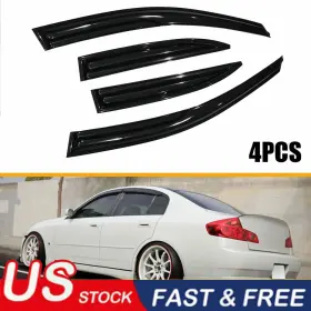Qyd-g35-07-15 Auxito Window Visor Rain Guard Deflector For Infiniti G35 G37 G25 Sedan Jdm-mugen Style