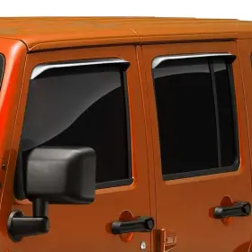 14918 Avs For Jeep Wrangler Jk 18 Window Deflectors In-channel Ventshade Polished Front &