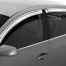 684261 Avs For Hyundai Sonata 11-17 Window Deflectors Tape-on Standard Ventvisor Chrome