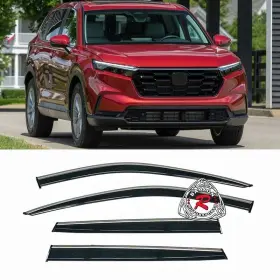 Dwv-hdcrv23-ss-a Baysonr Fits 23-25 Honda Cr-v Window Rain Guard Visors With Stainless Steel Chrome Trim