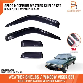 Armm-06-092-025-23-008 Bd Uni Weather Shield Window Visor Rain Guard For Toyota Pickup 88-96 Ln85 Ln105 Ex Cab
