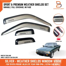 Armm-06-092-025-23-010 Bd Uni Silver Side Window Deflector Visors Fits Toyota Pickup Extra Cab 89-95 Ln110 Armm-06-092-025-23-010 Bd Uni Silver Side Window Deflector Visors Fits Toyota Pickup Extra Cab 89-95 Ln110