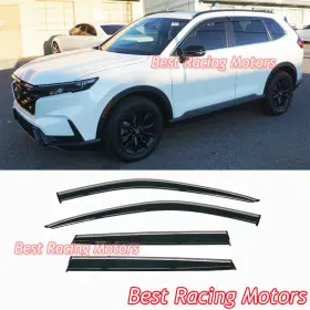 Dwv-hdcrv23-ss-k Bestracingmotors For 2023-2025 Honda Cr-v Jdm Style Side Window Visors With Stainless Steel Trims