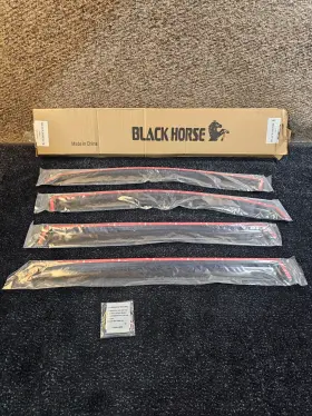 144824 Black Horse Off Road 4-piece Tape On Rain Guards For 2019-2024 Hyundai