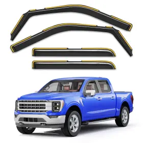 3-q11-gai Breejoy In-channel Rain Guards Ford F150 Supercrew 2021-2026 4pc