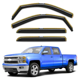 3-q19 Breejoy In-channel Extra For 2014-2018 Silverado/gmc Sierra Crew Cab Black