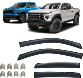 Zz-zfj0311-2 Bumxca In-channel Rain Guards Compatible With 2023 2024 2025 Chevy Colorado Gmc Canyon