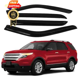 Can000376 Canvcle Explorer Rain Guards - Window Visors Ford 2011-2019 Black