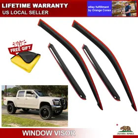 Cv-56514 Celepoir Smoke Window Visor Fits 2004-2012 Chevy Colorado Gmc Canyon Crew Cab Rain Guard