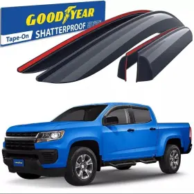 Gy003244lp Chevrolet Sun Rain Visors Wind Guards For 15-22 Chevy Colorado Crew Cab Shatterproof