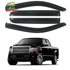 0414f150 Chykorla Rain Guards Window Visors Fit For 2009-2014 F150 Supercrew Dark Smoke 0414f150 Chykorla Rain Guards Window Visors Fit For 2009-2014 F150 Supercrew Dark Smoke