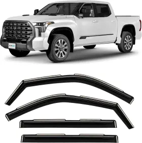 Clim Art 840233233635 In-channel Shatterproof Rain Guards For Toyota Tundra 2022-2025 Crewmax