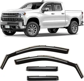 Cvsvvs19 Clim Art Window Visors Rain Guards For Chevy Silverado/gmc Sierra 1500 Crew Cab 2019-2025