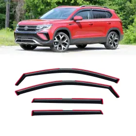 Cmvt Auto 396mv-vt2225-n In-channel Rain Guards For 22-26 Volkswagen Vw Taos Dark Smoke