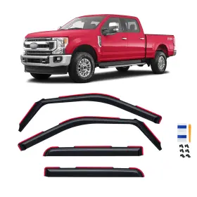 401mv-ff1722-n Cmvt Auto In-channel Rain Guards For Ford F250 - F550 17-26 Super Duty Crew Cab