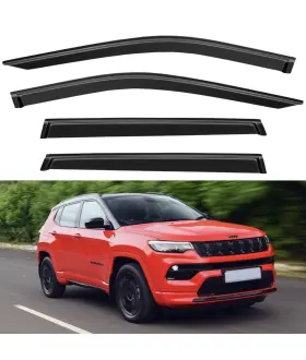 Cmvt Jpcmvs17 Smoke Tinted Window Visors Deflectors Rain Guards For Jeep Compass 2017-2025