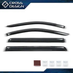 Big2026051901 Crossdesign Fits 2019-25 Chevy Silverado Sierra Crew Cab In-channel Rain Guards Window Visor