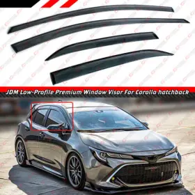 4698 Cuztomtuning Fit 2019-2024 Corolla Hatchback Jdm Low Profile Window Visor Rain Guard With Clip