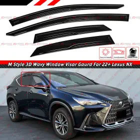 6589 Cuztomtuning For 2022-2025 Lexus Nx250 Nx350 Nx450h 3d Wavy Window Visor Rain Guard Deflector