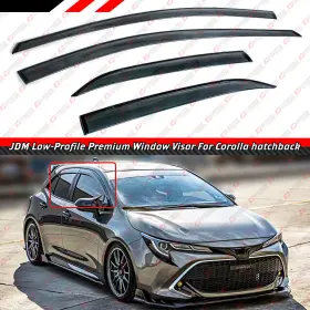 6598 Cuztomtuning For 2019-2024 Corolla Hatchback Jdm Low Profile Window Visor Rain Guard With Clip
