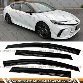 6959 Cuztomtuning For 2025 Toyota Camry M Style Jdm 3d Wavy Door Window Visor Rain Guard Deflector