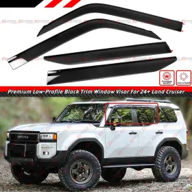 Lc250 Cuztomtuning Gx550 For 2024-25 Toyota Land Cruiser Lexus Low Profile Window Visor Rain Guard
