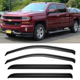 Cvv-t2-0125-g Cxdar Window Rain Guards For 2014-2018 Silverado/sierra Crew Cab Smoked