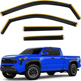 B0f4y6pwxq Cxzhazd Shatterproof In-channel Rain Guards For Toyota Tacoma 2024-2025 Double Cab Clip