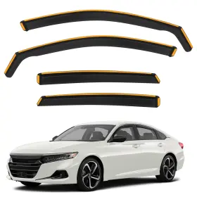 Cxzhazd Rgic014 Shatterproof In-channel Rain Guards For Accord 2018-2022 Black