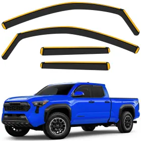 Rgic018 Cxzhazd Shatterproof In-channel Rain For Tacoma Double Cab 2024-2026 Black
