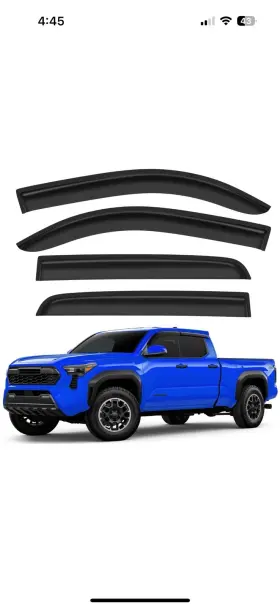 Rgto013 Cxzhazd Shatterproof Tape-on Rain Guards For Toyota Tacoma 2024-2026 Double Cab