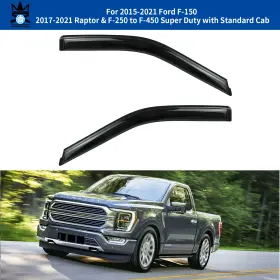 7002-da-92971 D&o Motor For 15-24 Ford F150 Standard Cab Window Visors Rain Sun Guard Vent 2pc Set