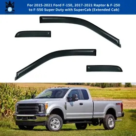 7002-da-94974 D&o Motor Fits 15-25 Ford F150 17-25 F250-f450 Extended Super Cab Window Visor Acrylic 4pc