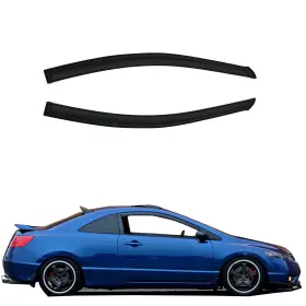 Hc92410vv D&o Motor 2p Smoke Window Visors Vent Shade Fit 06-11 Honda Civic 2dr Coupe Sun/rain Guard