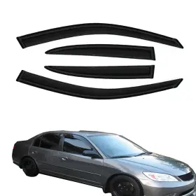 Hc94213vv D&o Motor Smoke Sun/rain Guard Fit 01-05 Honda Civic Sedan Window Visors Vent Shade 4pcs