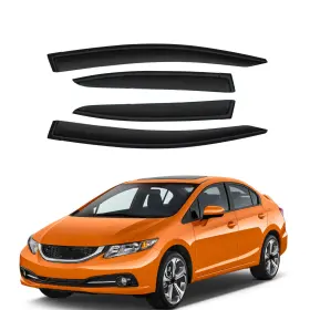 Hc94462vv D&o Motor Smoke Window Visors Fit 12-15 Honda Civic Sedan Vent Sun/rain Guards 4pcs